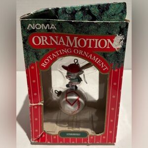 VTG Noma Ornamotion Mouse Baseball Christmas Tree Ornament 1989 untested